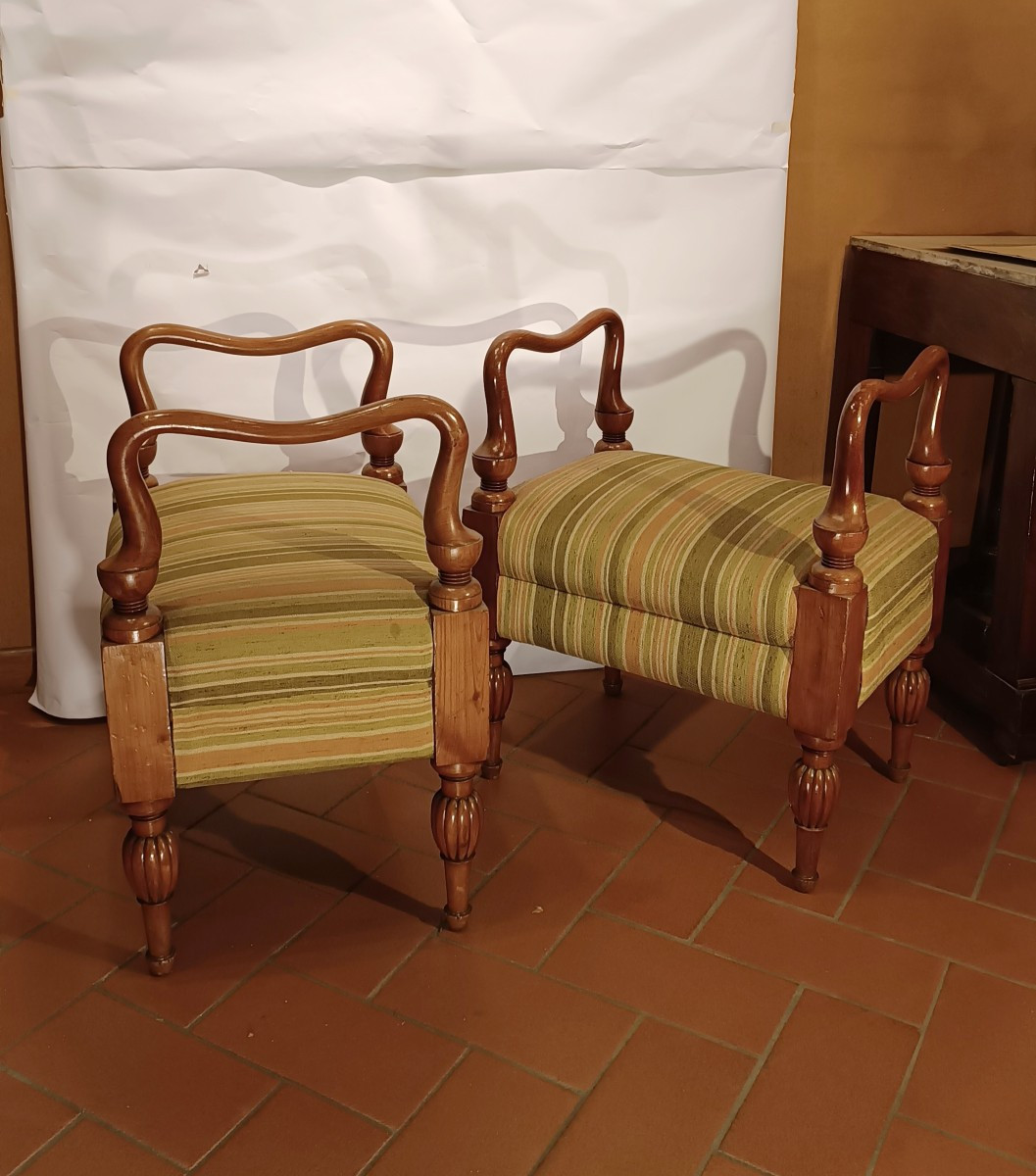 Mid-19th Century Pair Of Biedermeier Stools
