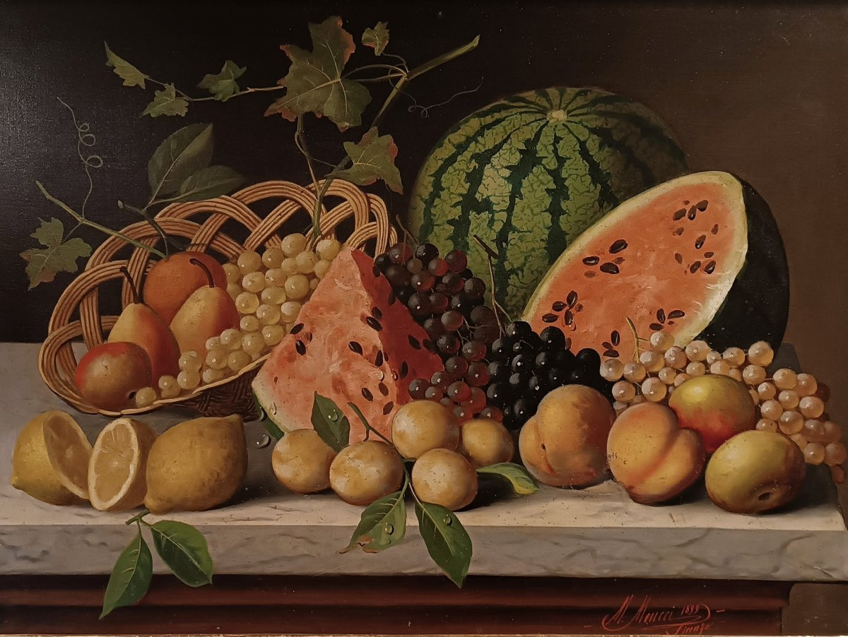  Late 19th Century Pair Of Meucci Still Lifes-photo-1