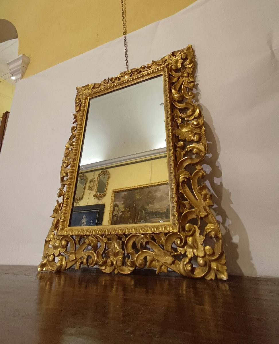 MIROIR EN BOIS DORÉ PREMIÈRE MOITIÉ DU 19ème SIÈCLE-photo-3