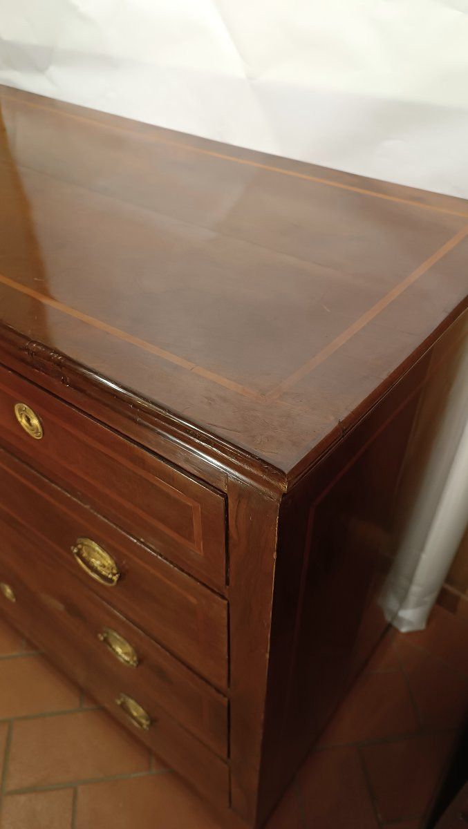 COMMODE EN PLACAGE ET MARQUETTES DÉBUT 19ème SIÈCLE-photo-1