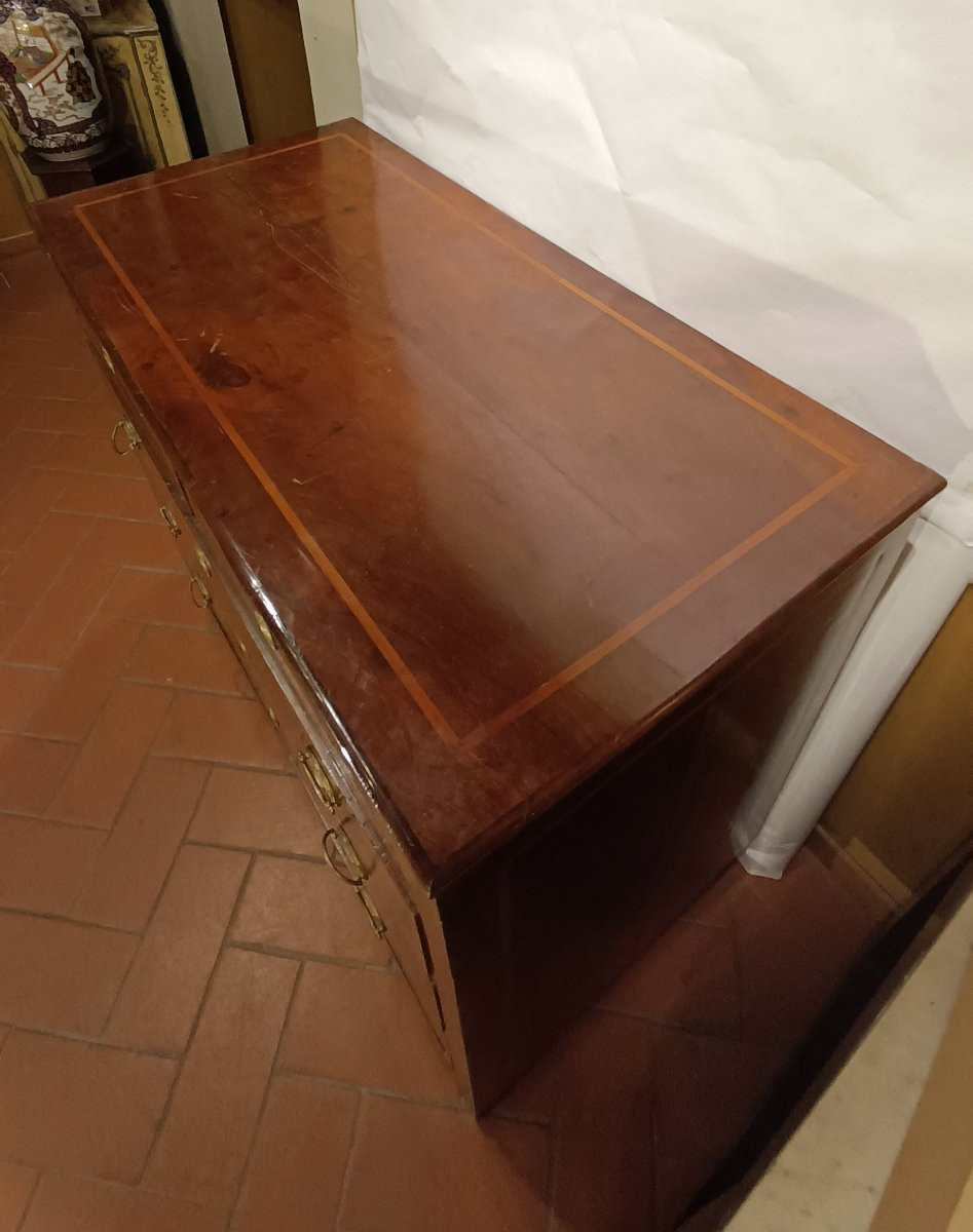 COMMODE EN PLACAGE ET MARQUETTES DÉBUT 19ème SIÈCLE-photo-3