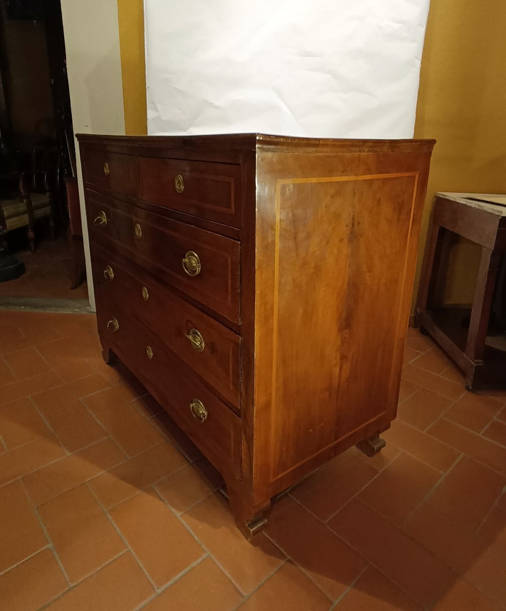 COMMODE EN PLACAGE ET MARQUETTES DÉBUT 19ème SIÈCLE-photo-5