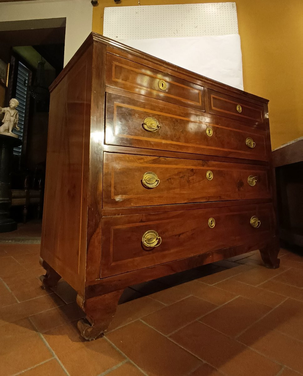 COMMODE EN PLACAGE ET MARQUETTES DÉBUT 19ème SIÈCLE-photo-7