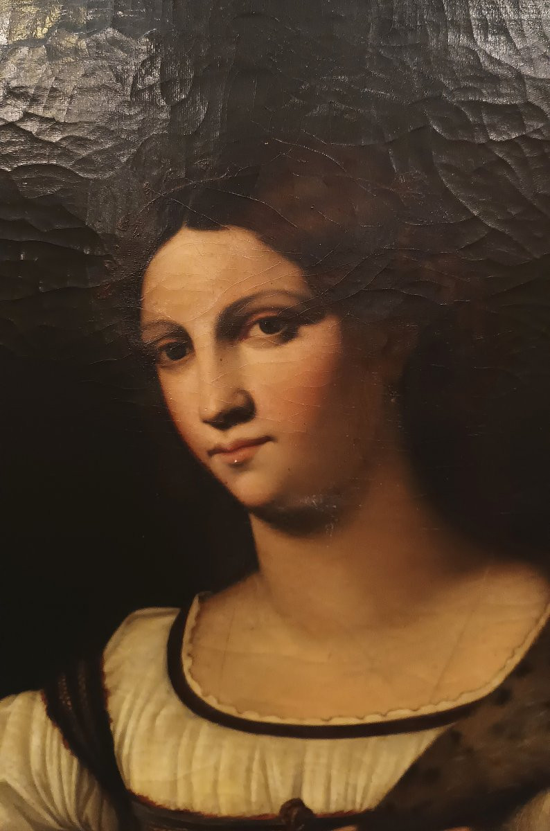 PORTRAIT DE FEMME MILIEU DU 19ème SIÈCLE-photo-3