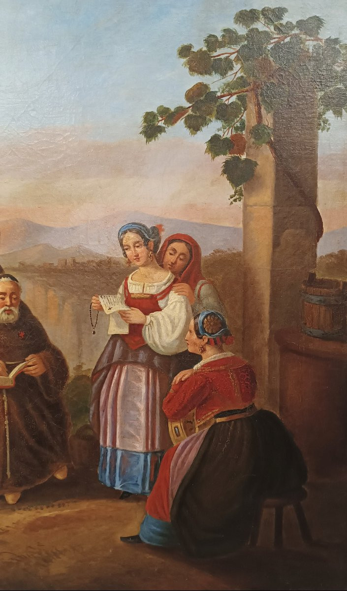 TABLEAU DE SCÈNE DE GENRE MILIEU DU 19ème SIÈCLE-photo-1