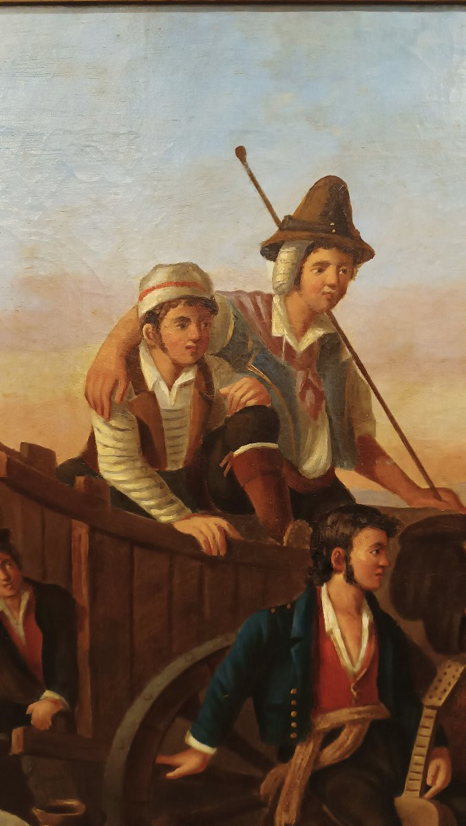 TABLEAU DE SCÈNE DE GENRE MILIEU DU 19ème SIÈCLE-photo-4