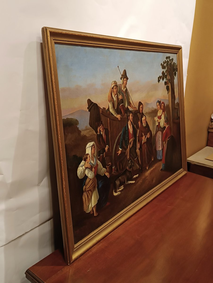 TABLEAU DE SCÈNE DE GENRE MILIEU DU 19ème SIÈCLE-photo-6