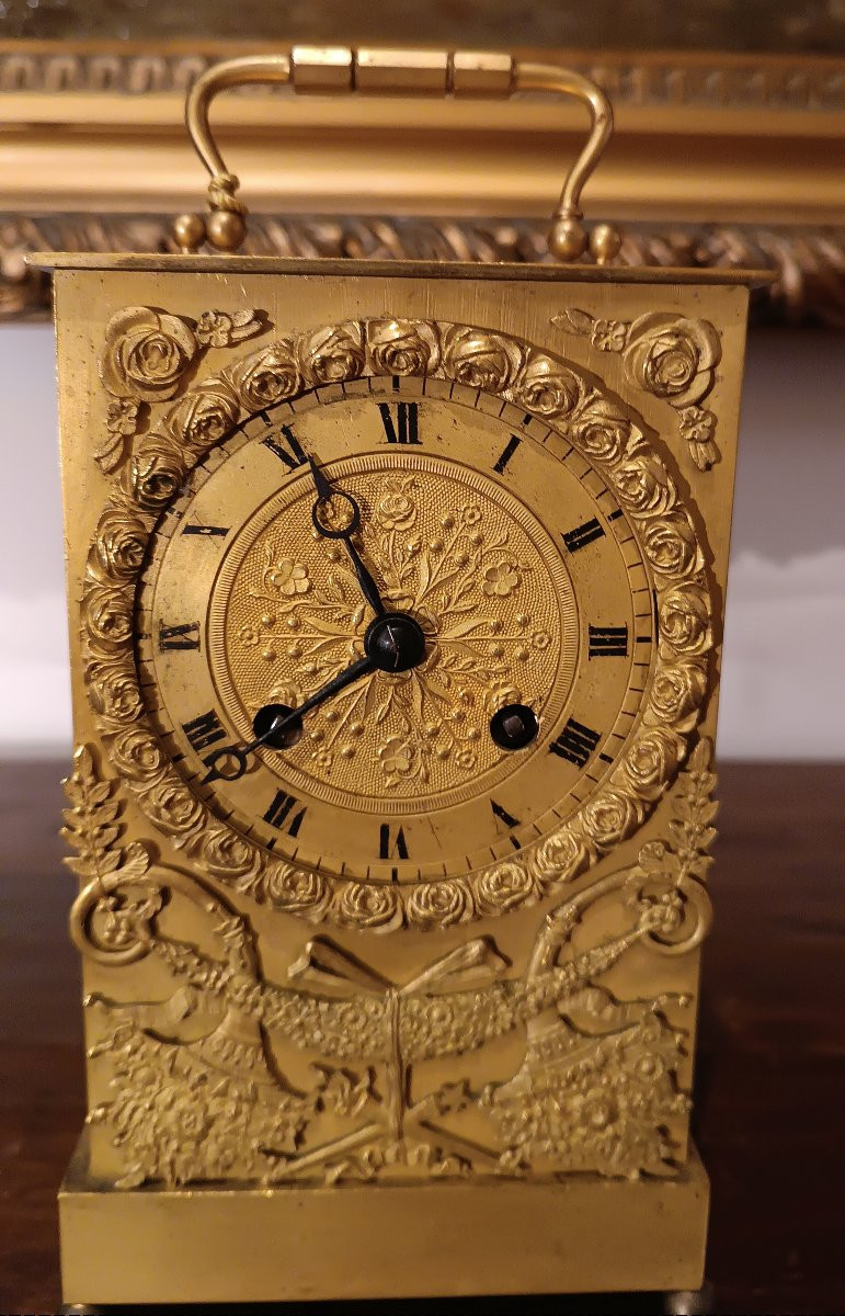 PENDULE DE VOYAGE EMPIRE DÉBUT DU 19ème SIÈCLE-photo-3