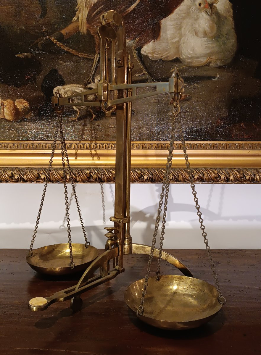 BALANCE D'ORFÈVRE ANGLAIS SECONDE MOITIÉ DU 19ème SIÈCLE-photo-2