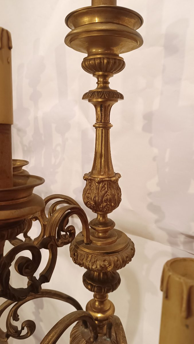 PAIRE DE CANDÉLABRES EN BRONZE DORÉ DÉBUT DU 19ème SIÈCLE-photo-5