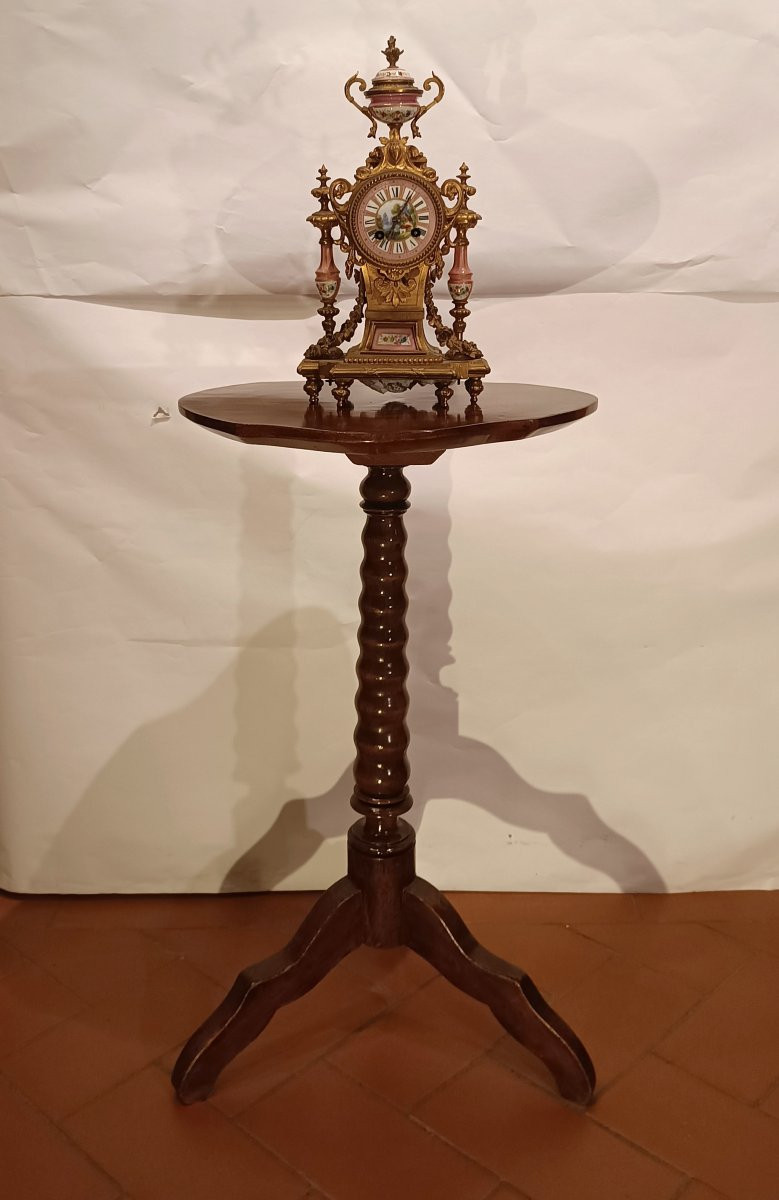 TABLE BASSE GUÉRIDON EN NOYER MILIEU DU 19ème SIÈCLE-photo-3