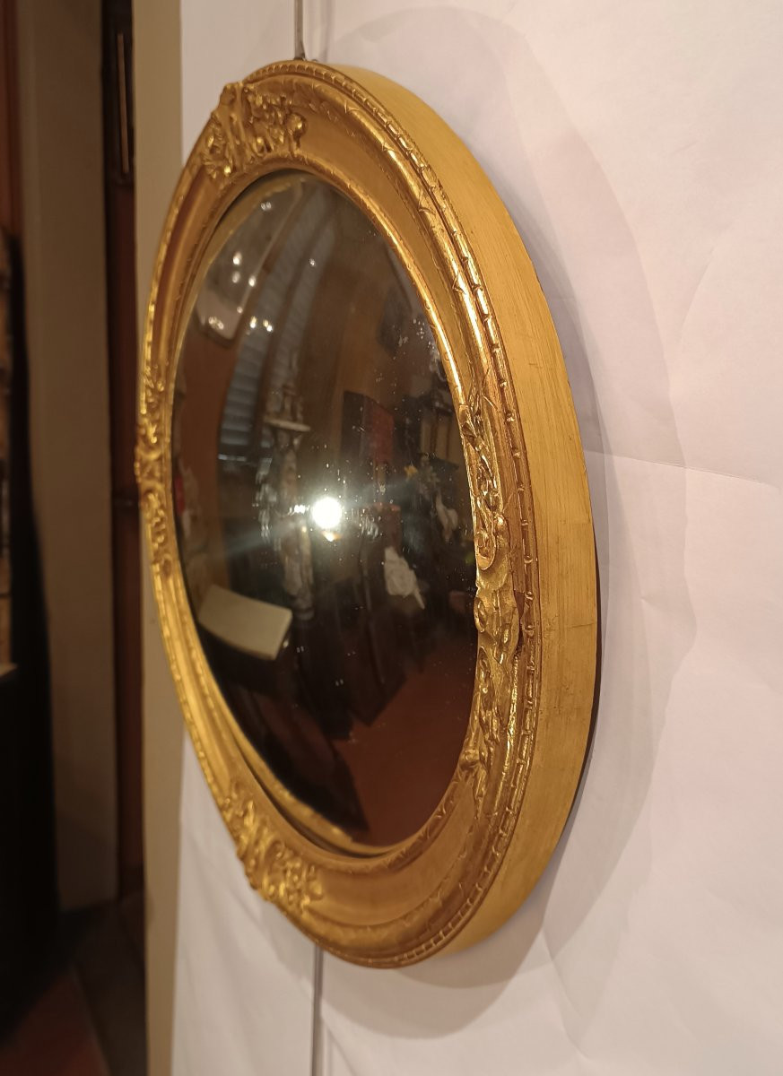 Late 19th Century Wide-angle Oval Mirror-photo-3