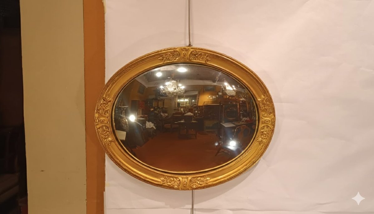 Late 19th Century Wide-angle Oval Mirror-photo-4