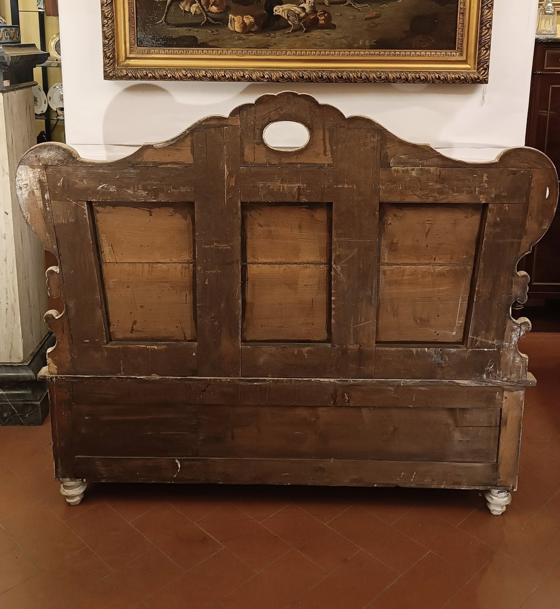 BANC EN NOYER LAQUÉ DÉBUT DU 19ème SIÈCLE-photo-4