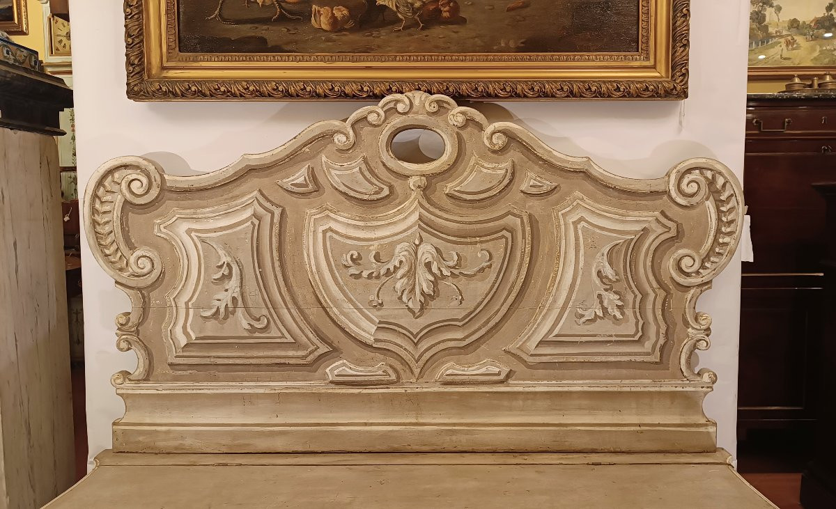 BANC EN NOYER LAQUÉ DÉBUT DU 19ème SIÈCLE-photo-2