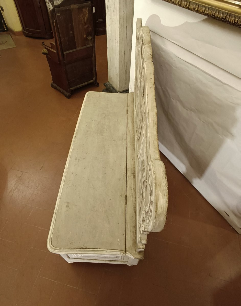 BANC EN NOYER LAQUÉ DÉBUT DU 19ème SIÈCLE-photo-5