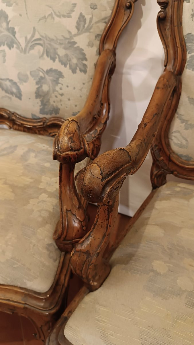 QUATRE FAUTEUILS "CA' REZZONICO" MILIEU DU 18ème SIÈCLE-photo-1