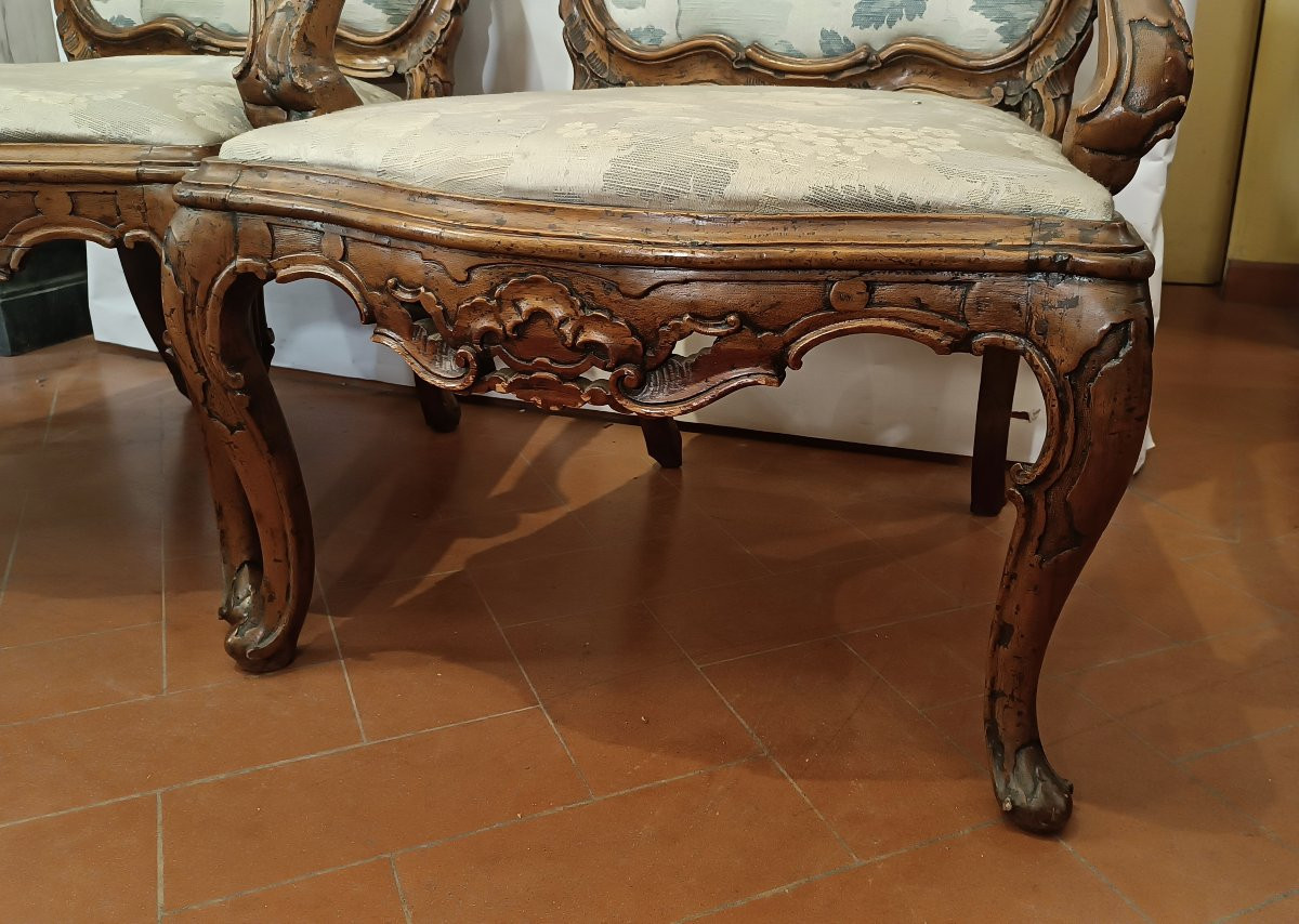 QUATRE FAUTEUILS "CA' REZZONICO" MILIEU DU 18ème SIÈCLE-photo-6