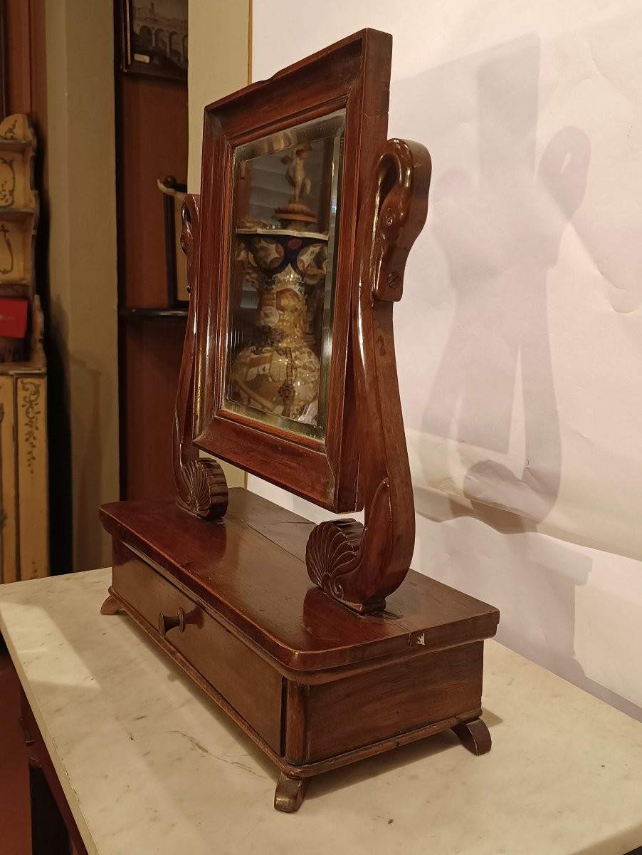 Mid-19th Century Small Psiche Shaped Mirror-photo-2