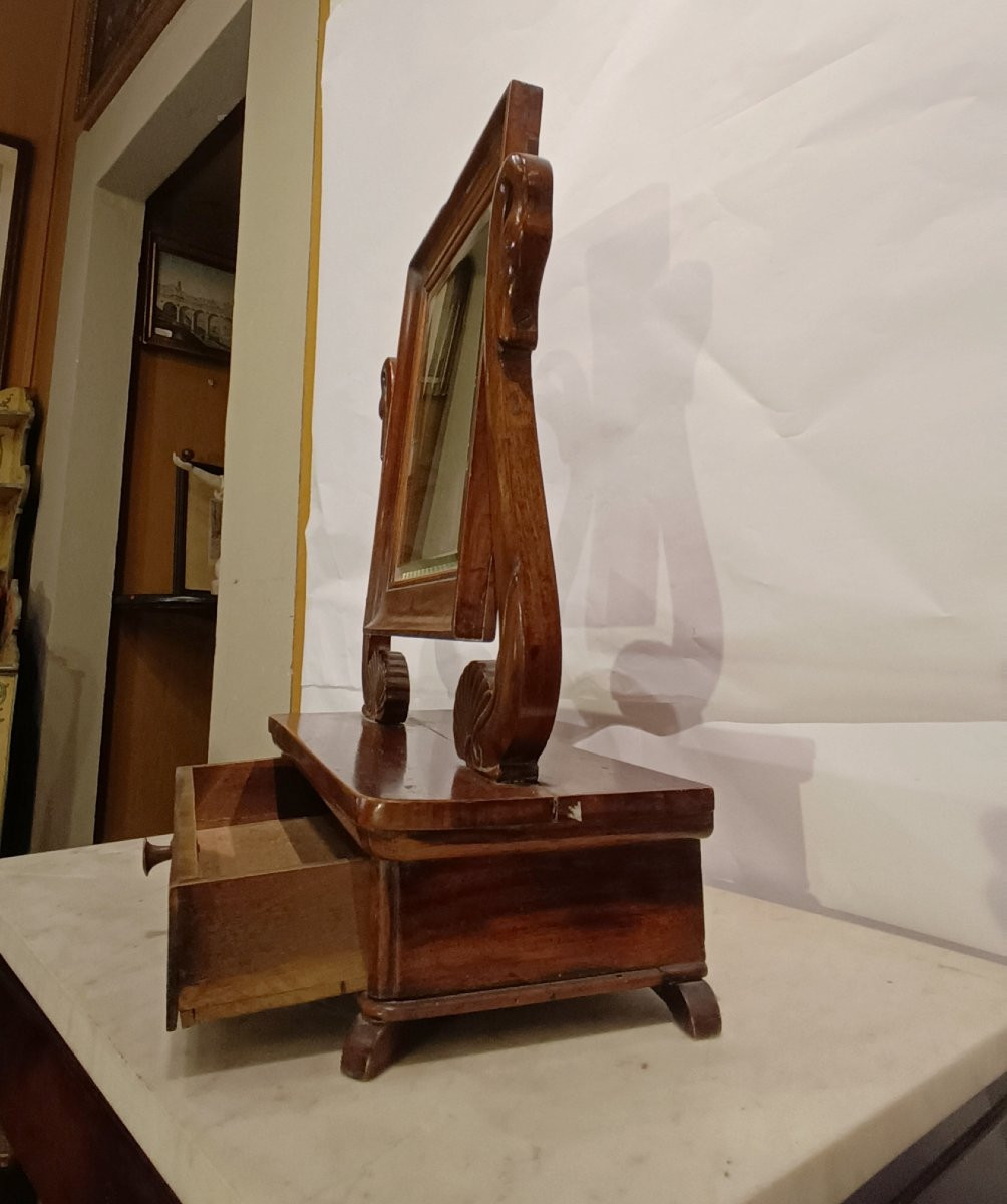 Mid-19th Century Small Psiche Shaped Mirror-photo-3