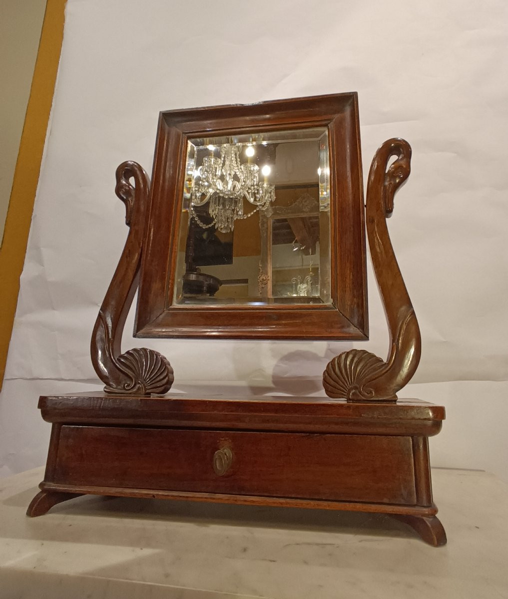 Mid-19th Century Small Psiche Shaped Mirror-photo-4