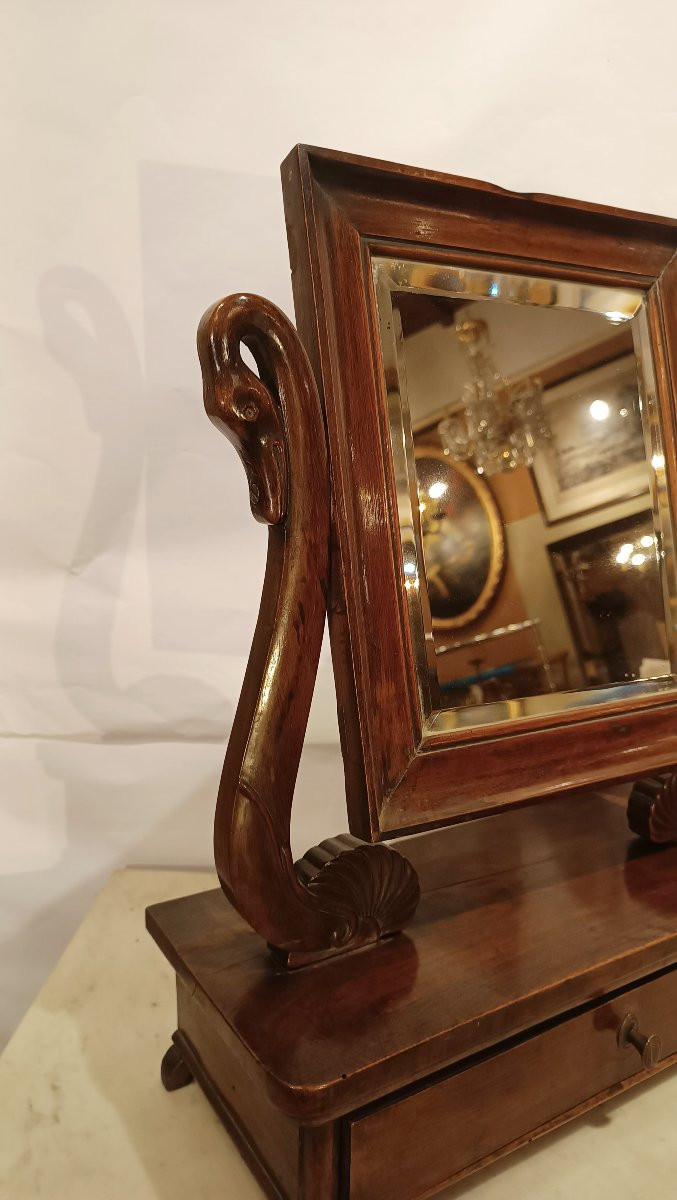 Mid-19th Century Small Psiche Shaped Mirror-photo-2