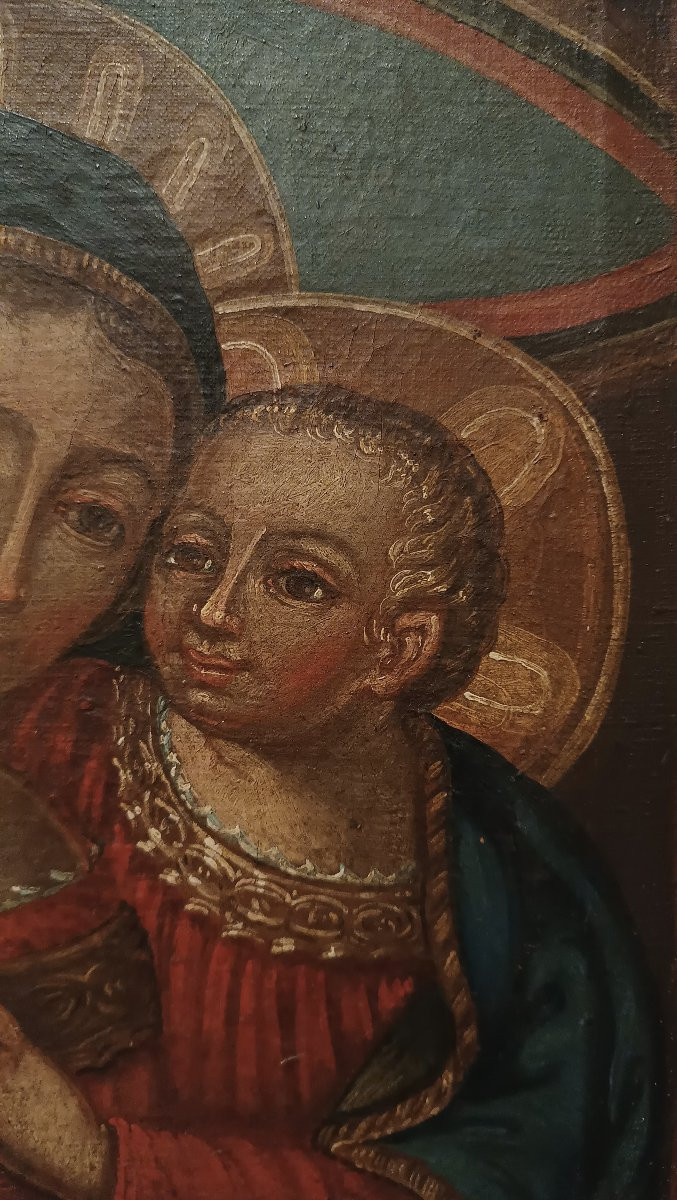 First Half Of The 18th Century Painting Of The Madonna And Child-photo-1