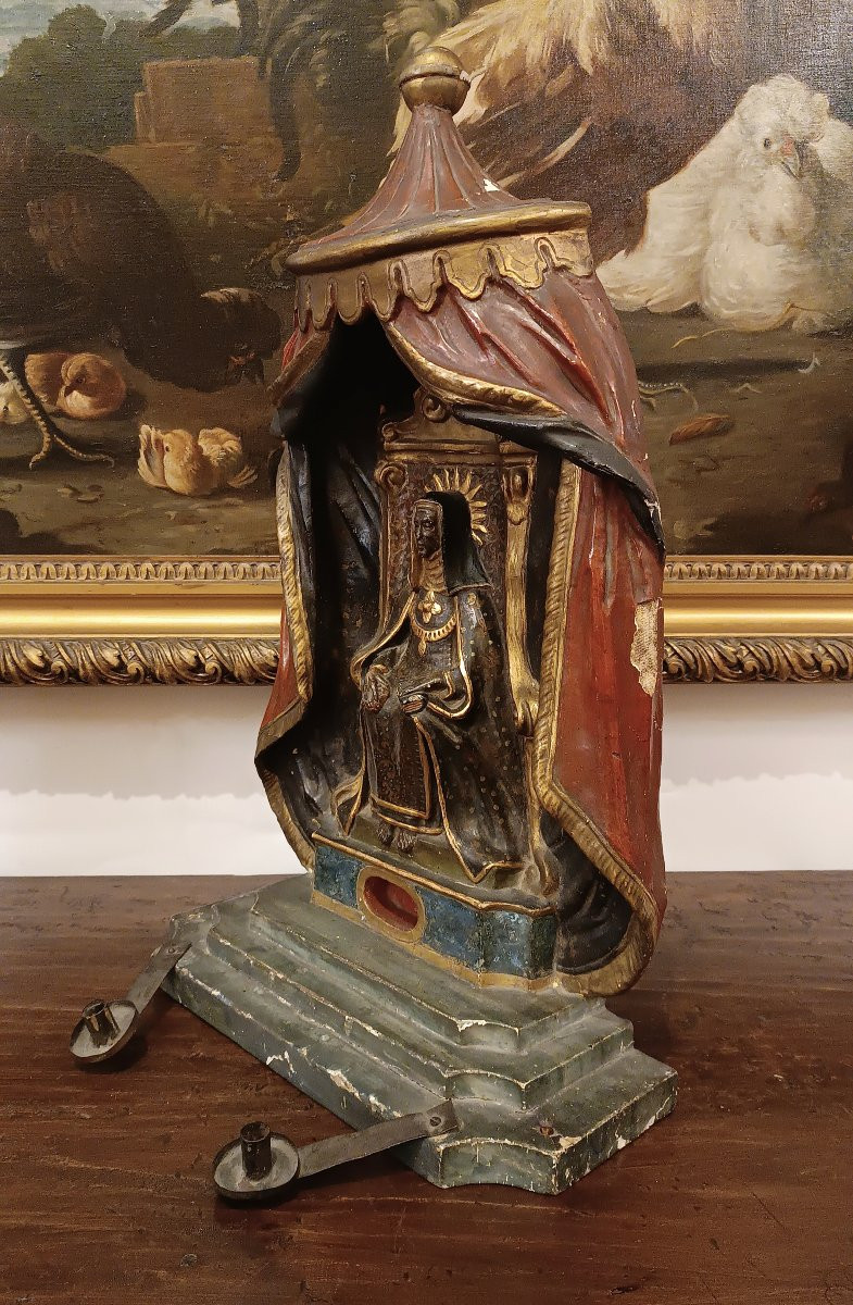  Late 17th Century Altar Tabernacle With Saint Barbara-photo-3