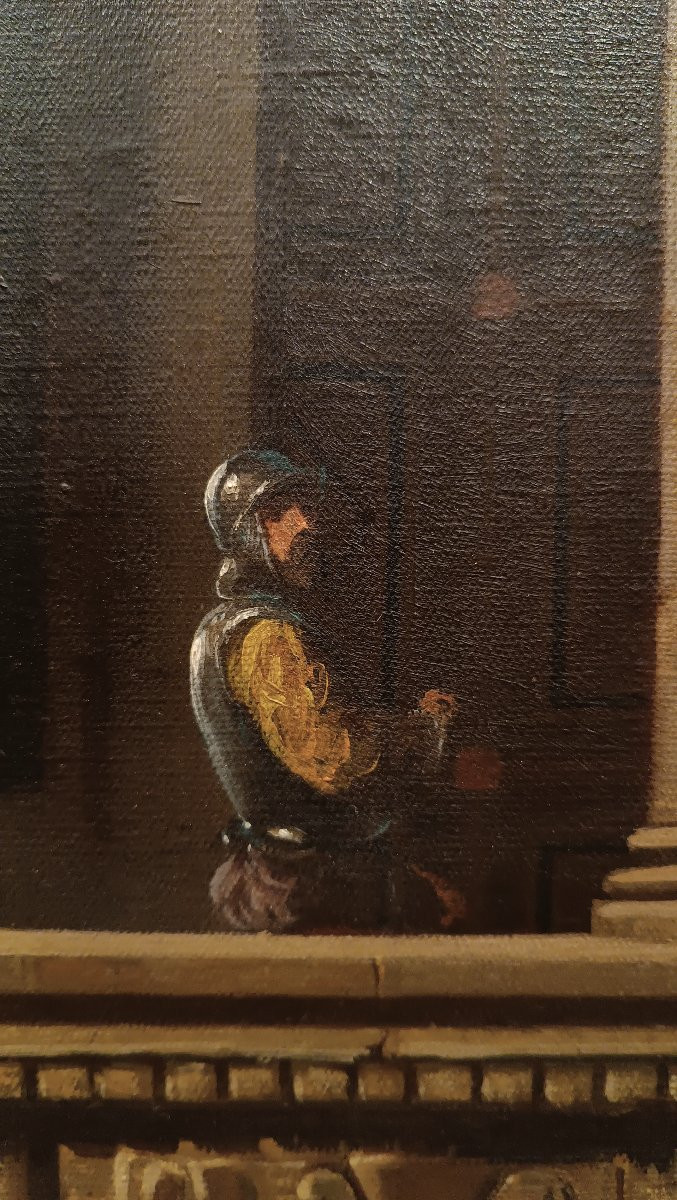 TABLEAU DE L'INTÉRIEUR DU BARGELLO À FLORENCE MILIEU DU 19ème SIÈCLE-photo-6