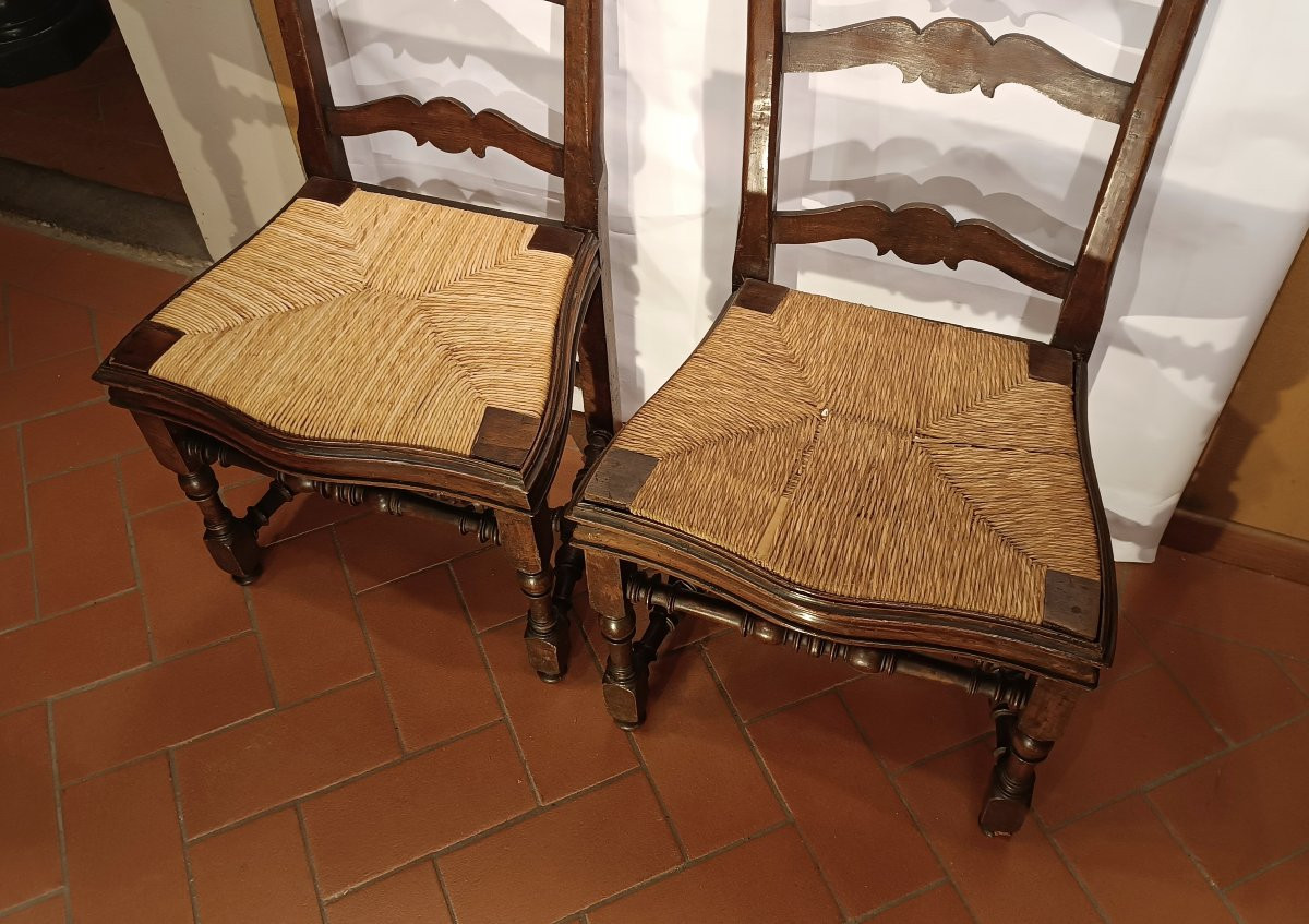 First Half Of The 18th Century Pair Of Louis XIV Chairs-photo-8