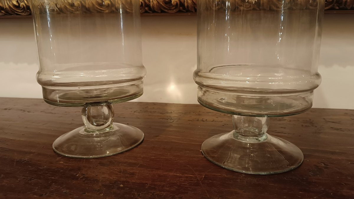 Pair Of Late 19th Century Pharmacy Jars-photo-2