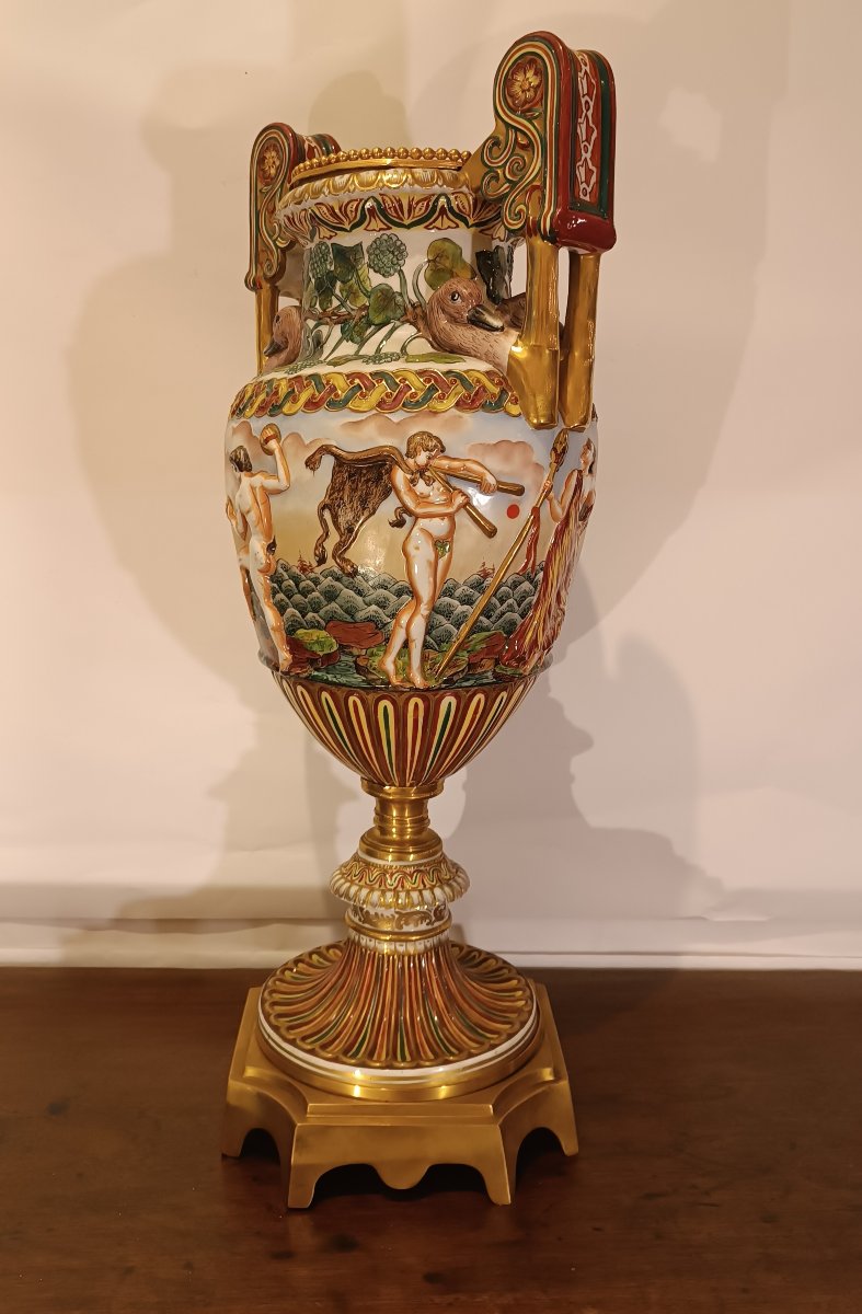 VASE GINORI CAPODIMONTE SECONDE MOITIÉ DU 19ème SIÈCLE-photo-3