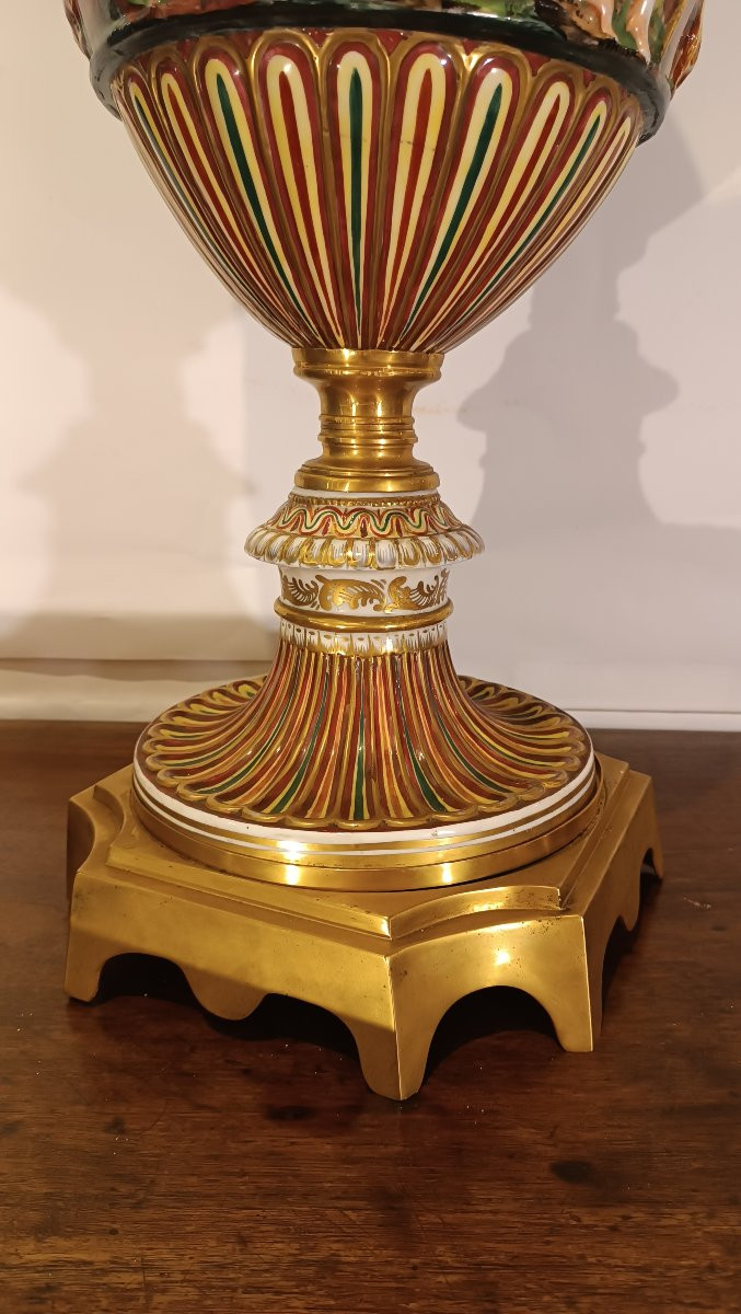 VASE GINORI CAPODIMONTE SECONDE MOITIÉ DU 19ème SIÈCLE-photo-4