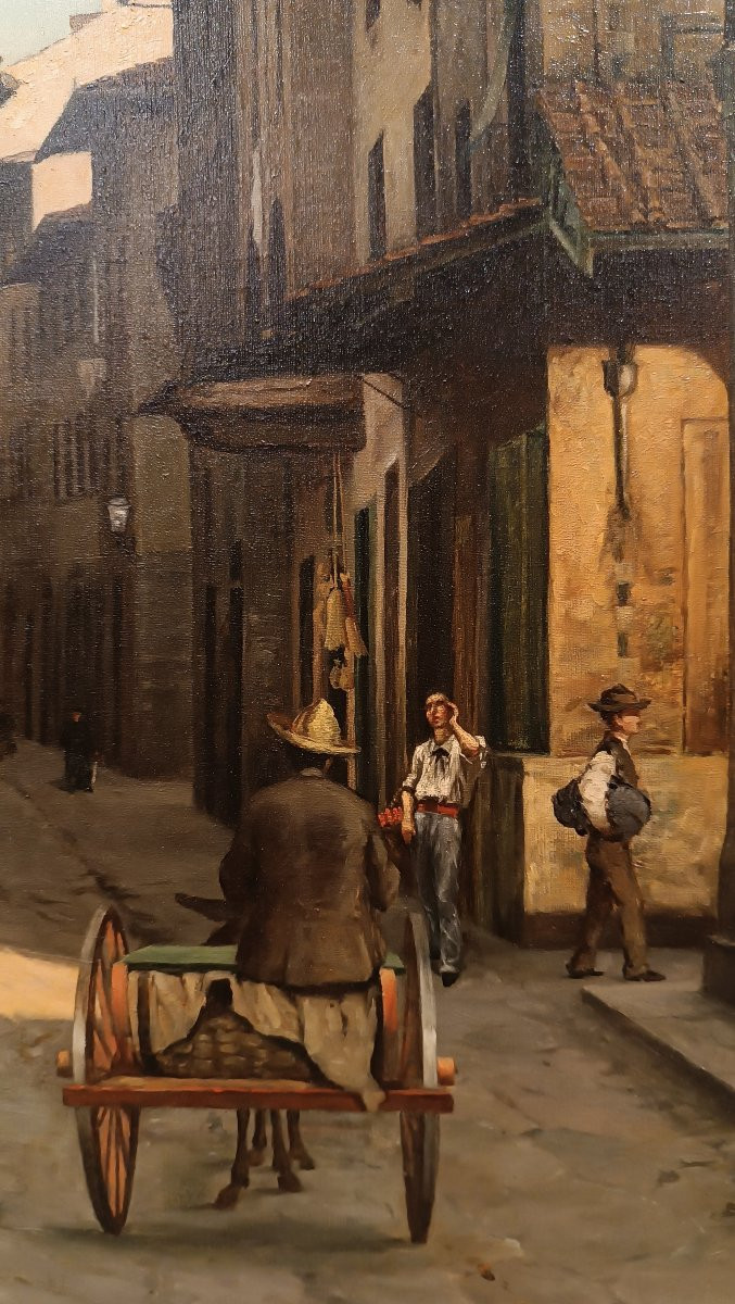 TABLEAU AVEC VUE DE FLORENCE PREMIÈRE MOITIÉ DU 19ème SIÈCLE-photo-2