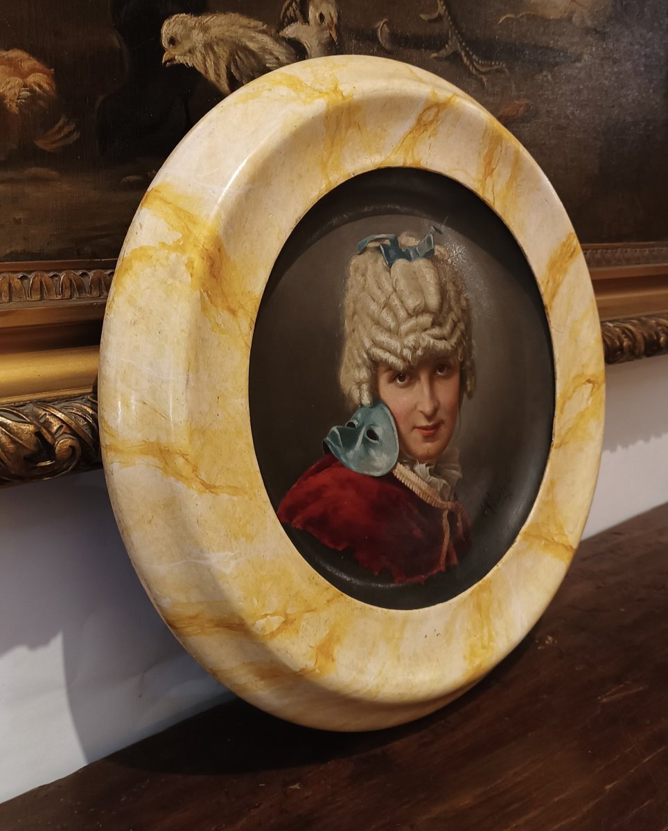Second Half Of The 19th Century Ceramic Painting By Emanuele Trionfi-photo-3