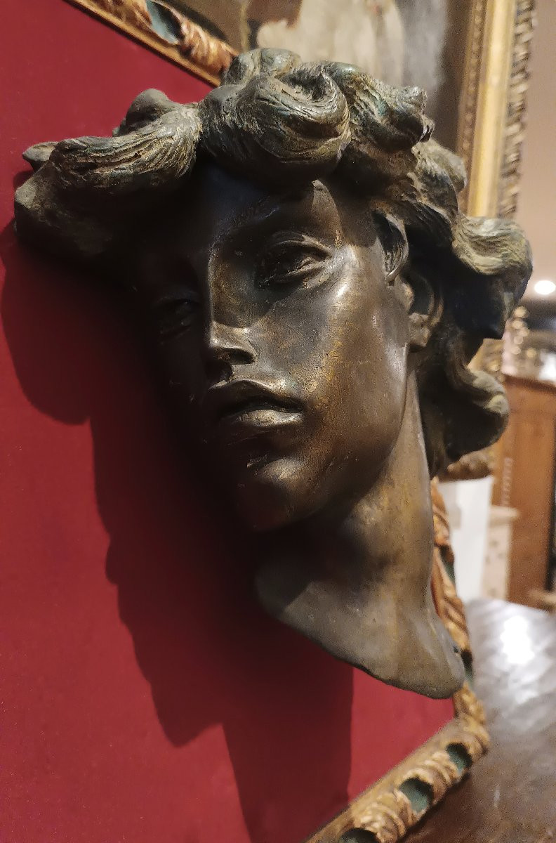 TÊTE DE JEUNE FILLE EN BRONZE FIN DU 19ème SIÈCLE-photo-3