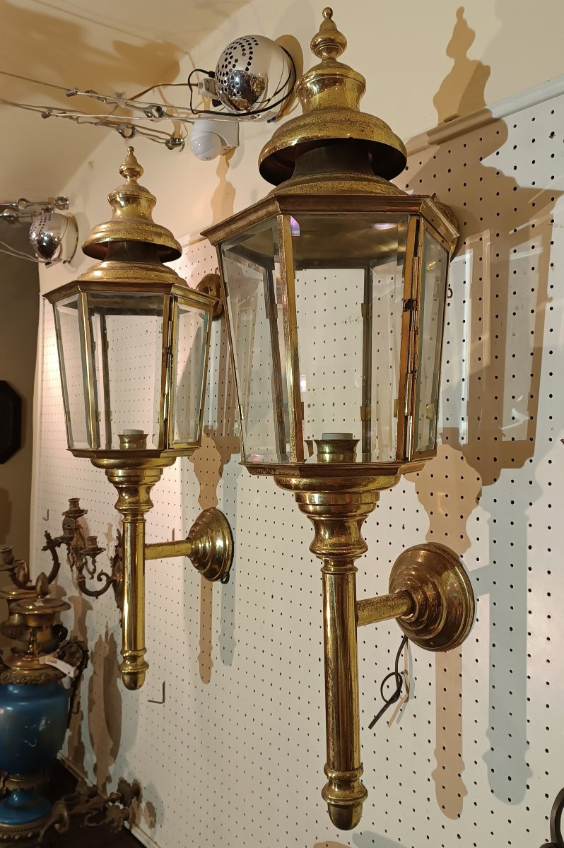 Pair Of Late 19th Century Carriage Lights-photo-2