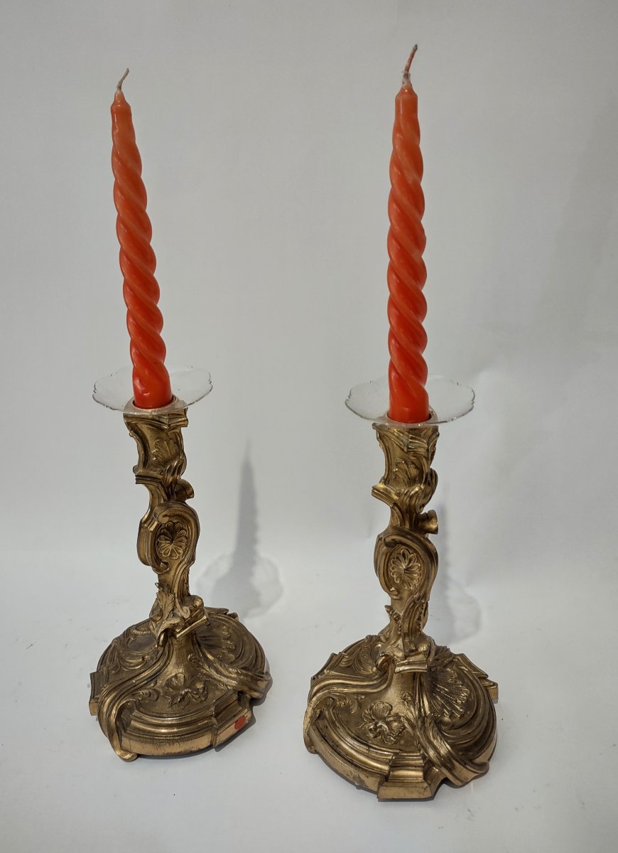 PAIRE DE BOUGIES LOUIS XVI SECONDE MOITIÉ DU 18ème SIÈCLE-photo-1