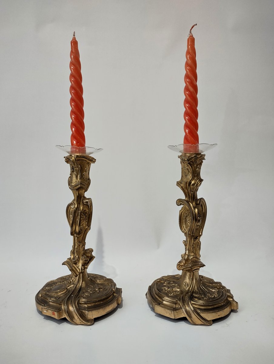 PAIRE DE BOUGIES LOUIS XVI SECONDE MOITIÉ DU 18ème SIÈCLE-photo-2