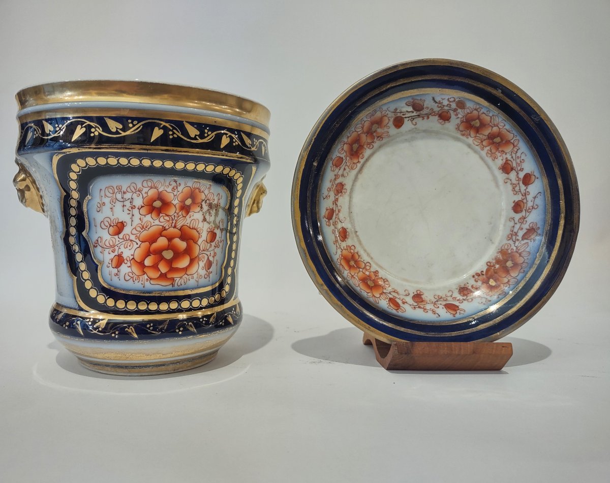PAIRE DE CACHE-POTS EN PORCELAINE DU MILIEU DU 19ème SIÈCLE-photo-3