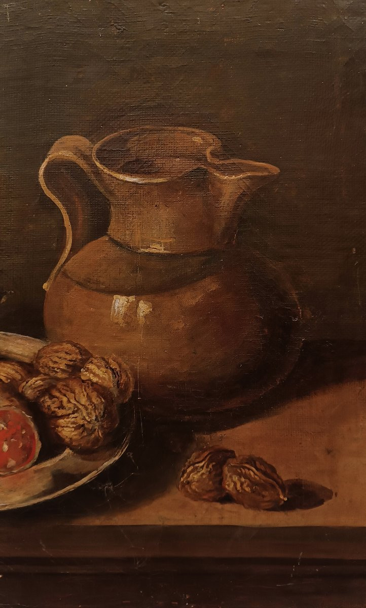  Late 19th Century Painting Of Still Life And Fruit-photo-2