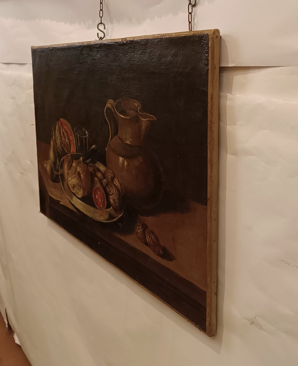  Late 19th Century Painting Of Still Life And Fruit-photo-3