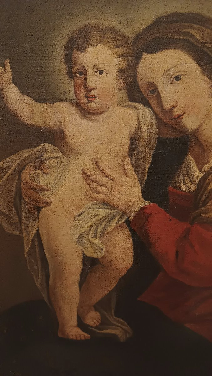 TABLEAU DE LA VIERGEAVEC L'ENFANT FIN DU 18ème SIÈCLE-photo-1