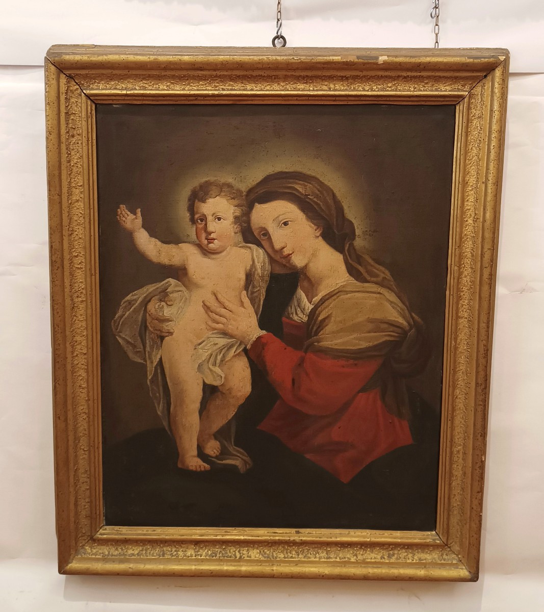 TABLEAU DE LA VIERGEAVEC L'ENFANT FIN DU 18ème SIÈCLE