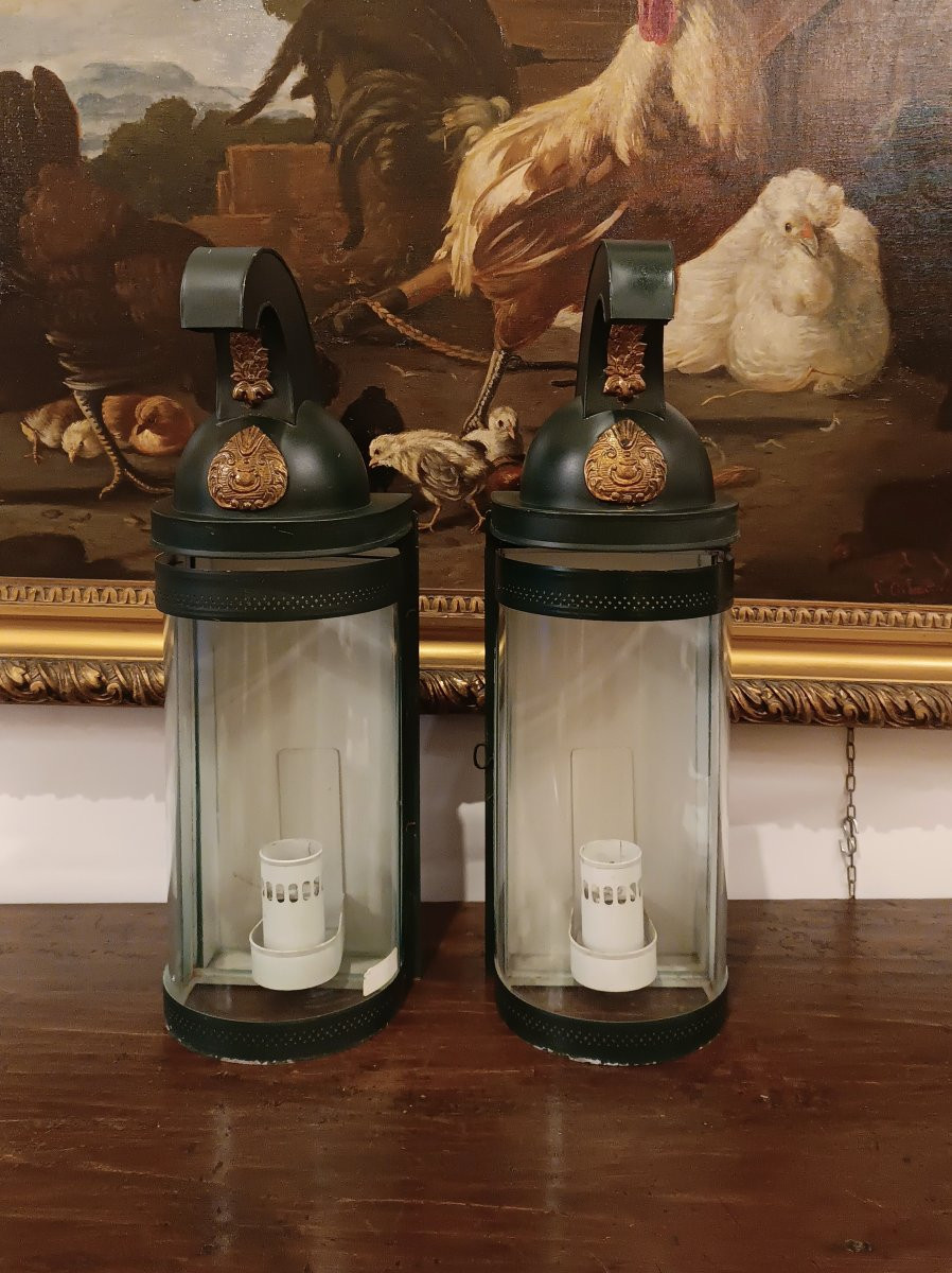 Early 20th Century Pair Of English Stable Lanterns-photo-4
