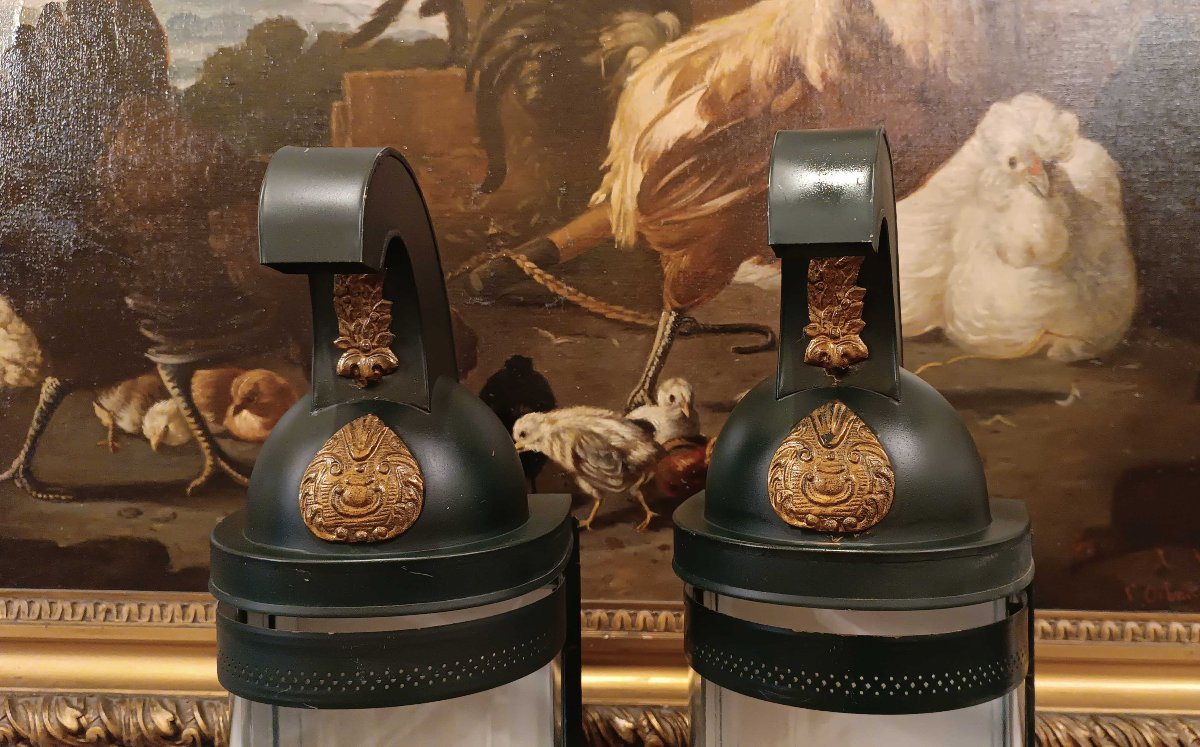 Early 20th Century Pair Of English Stable Lanterns-photo-5