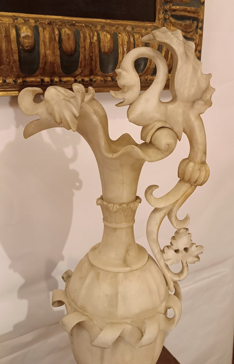Pair Of 19th Century Alabaster Vases-photo-7