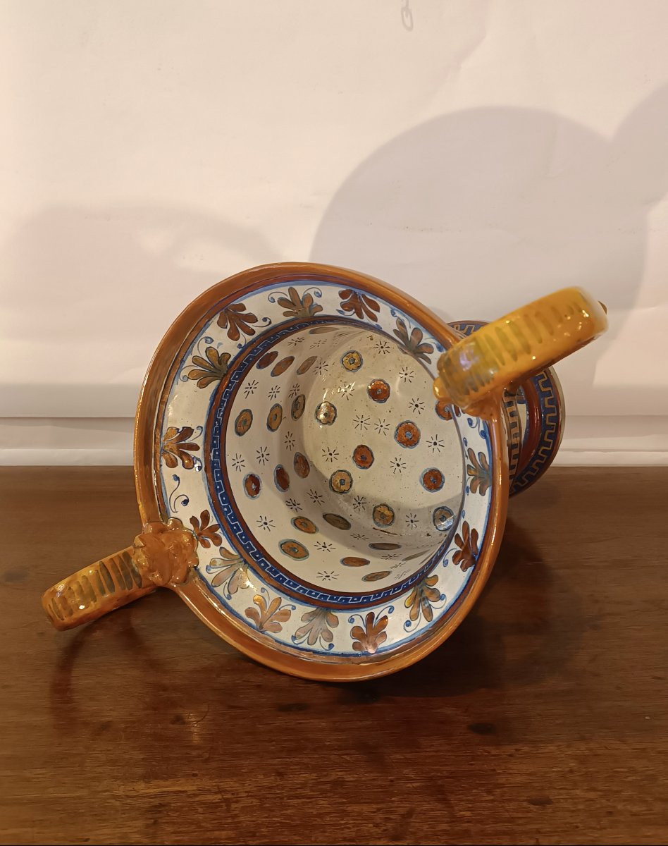 Early 20th Century Gualdo Tadino Majolica Krater-photo-2