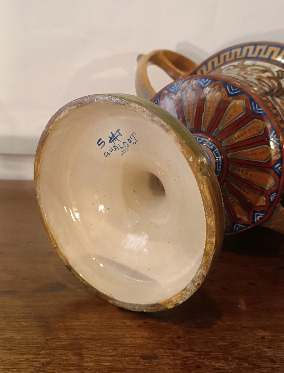 Early 20th Century Gualdo Tadino Majolica Krater-photo-3