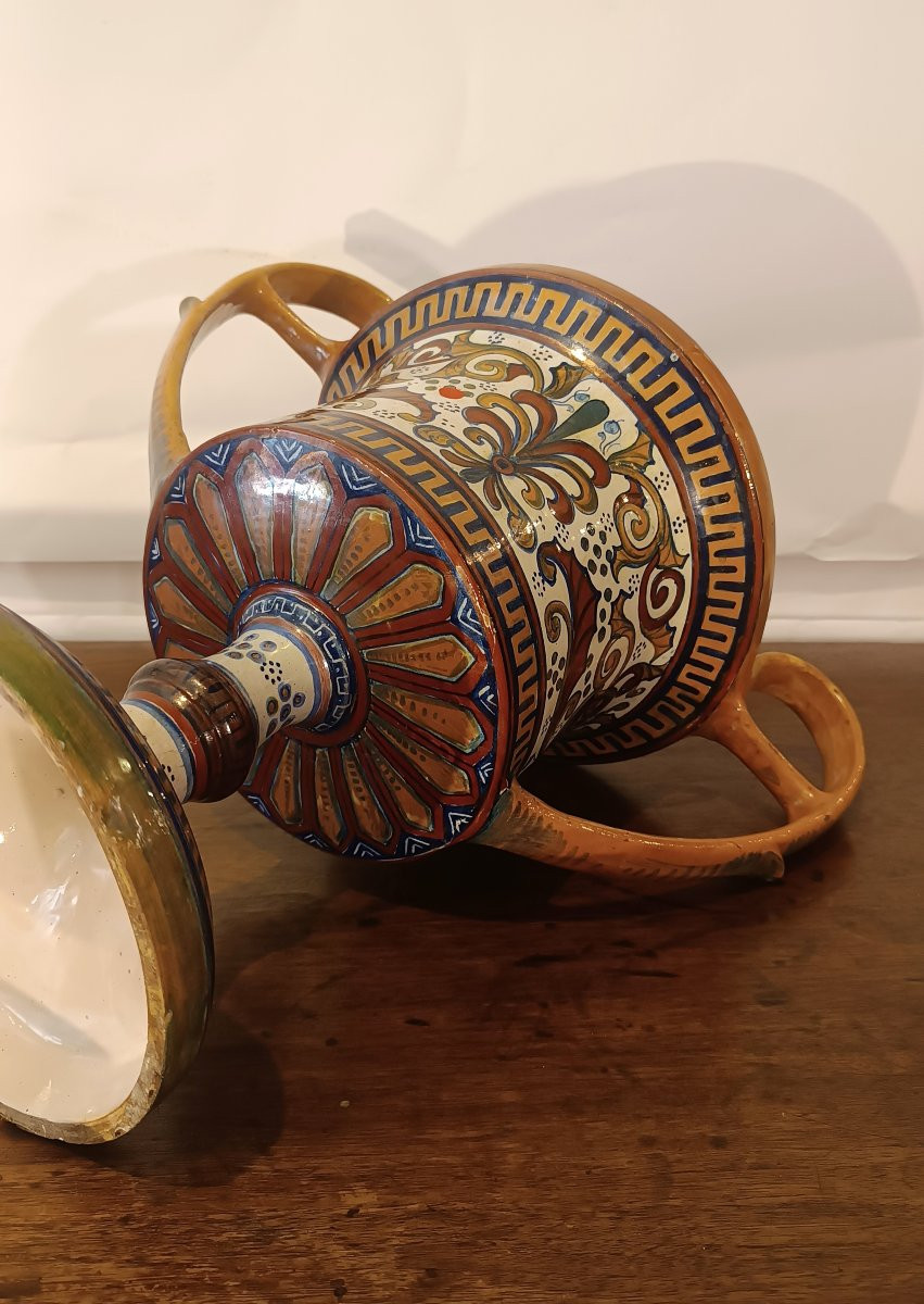 Early 20th Century Gualdo Tadino Majolica Krater-photo-4